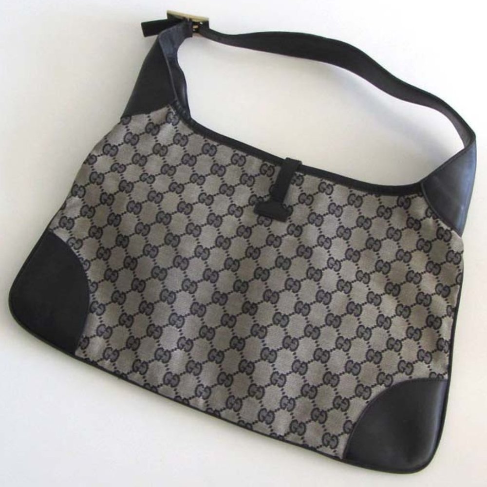 Rare GUCCI vintage Jackie GG canvas shoulder hobo bag - Picture 2 of 9